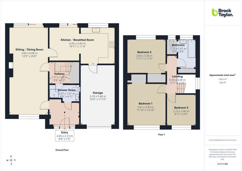 3 bed semi-detached house for sale in Woodland Way, Horsham, RH13 6AH - Property floorplan