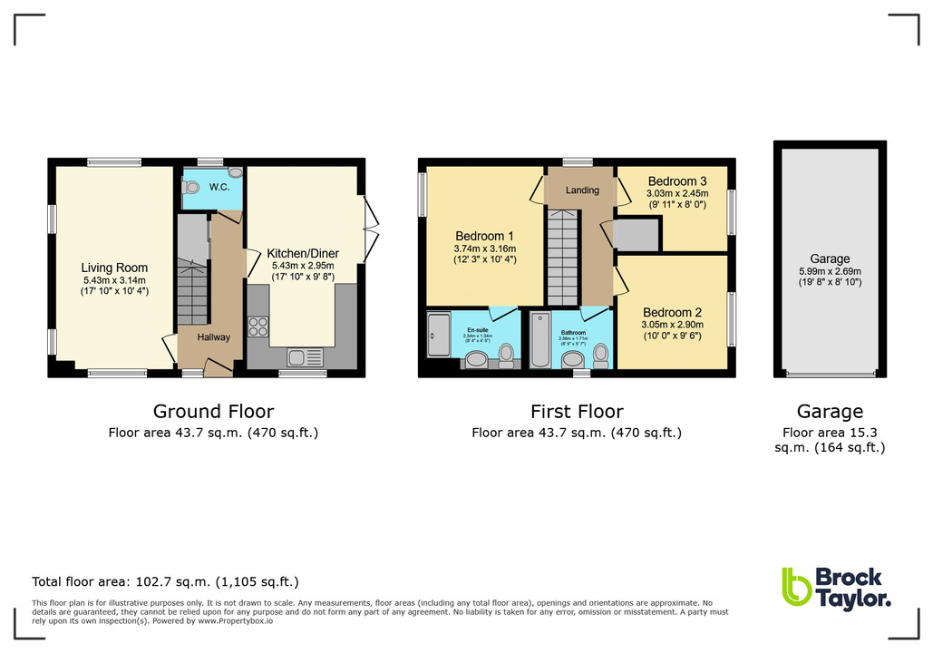 3 bed detached house for sale in Rushy Field, Faygate - Property floorplan