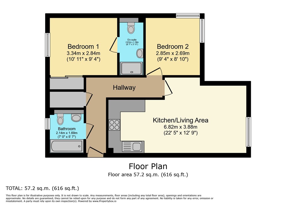 2 bed apartment for sale in Lodge House, Millpond Lane, Faygate - Property floorplan