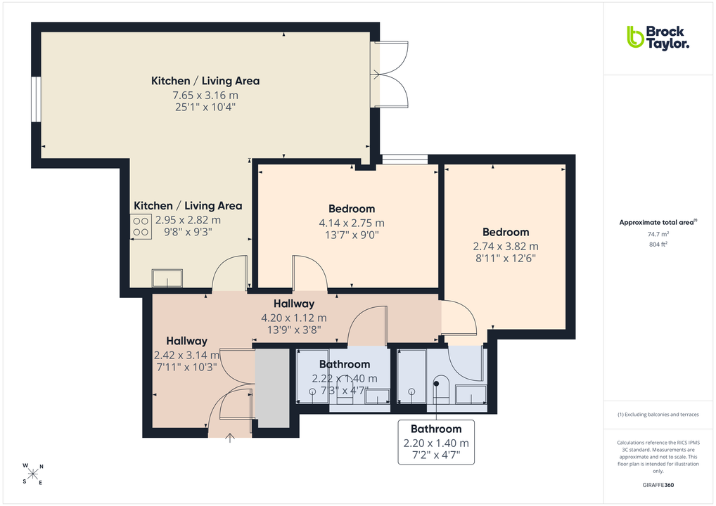 2 bed apartment for sale in 17 Prewetts Mill Apartments, Mill Bay Lane, Horsham, West Sussex - Property floorplan