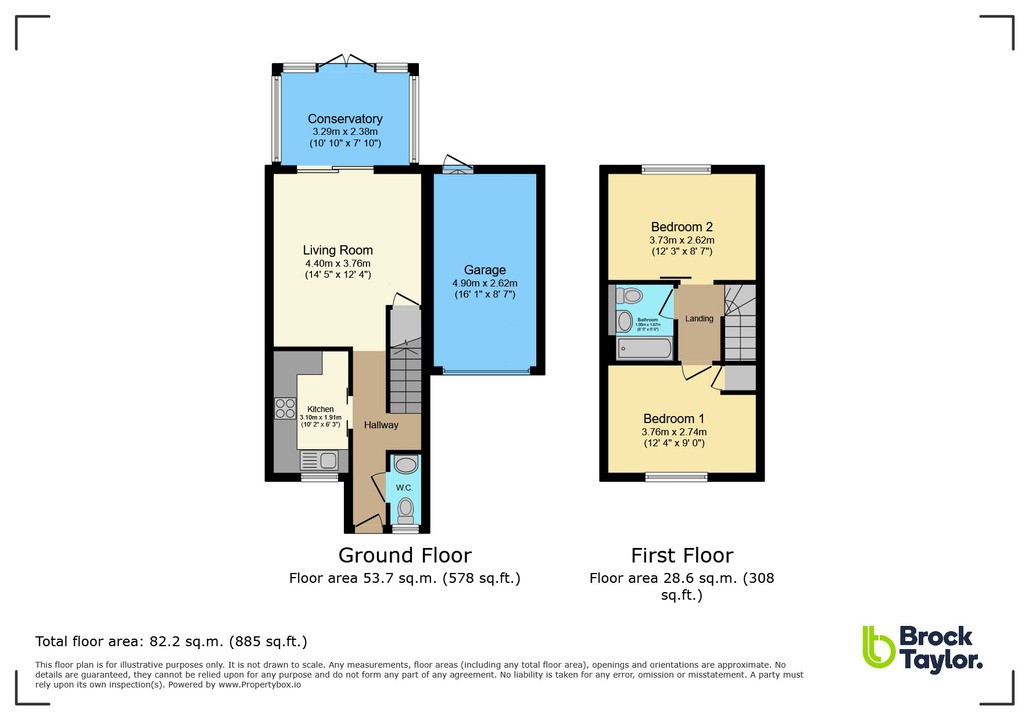 2 bed semi-detached house for sale in Crockhurst, Southwater - Property floorplan