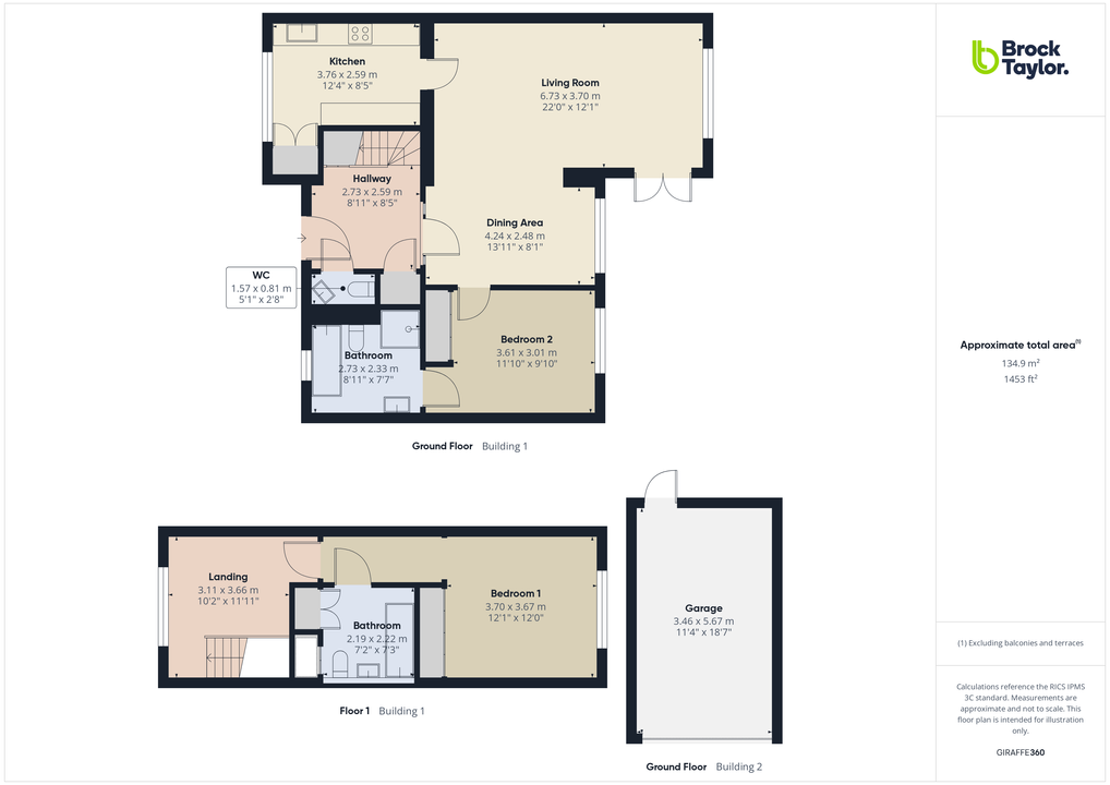 2 bed terraced house for sale in Bluecoat Pond, Christs Hospital, Horsham, West Sussex - Property floorplan