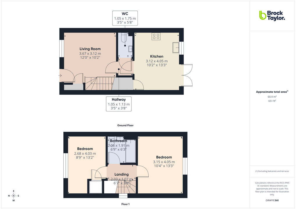 2 bed end of terrace house for sale in Somerset Road, Faygate, Horsham, West Sussex - Property floorplan