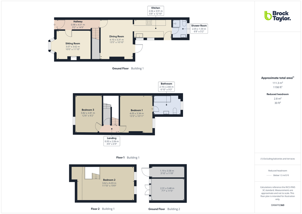 3 bed semi-detached house for sale in Barrington Road, Horsham, West Sussex - Property floorplan