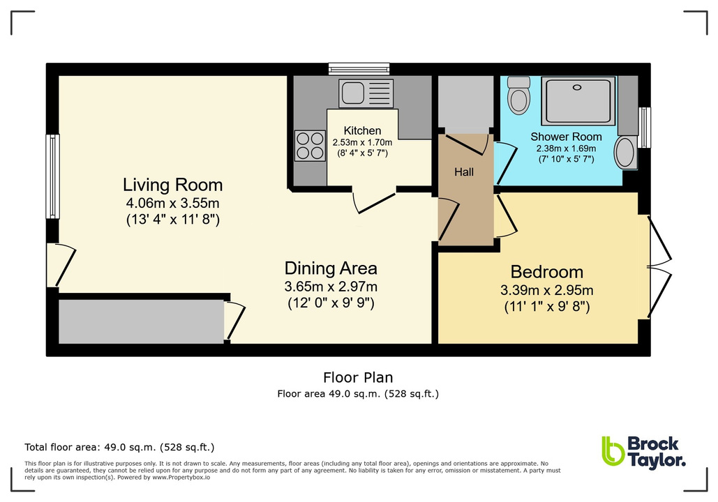1 bed apartment for sale in Charrington Way, Broadbridge Heath - Property floorplan