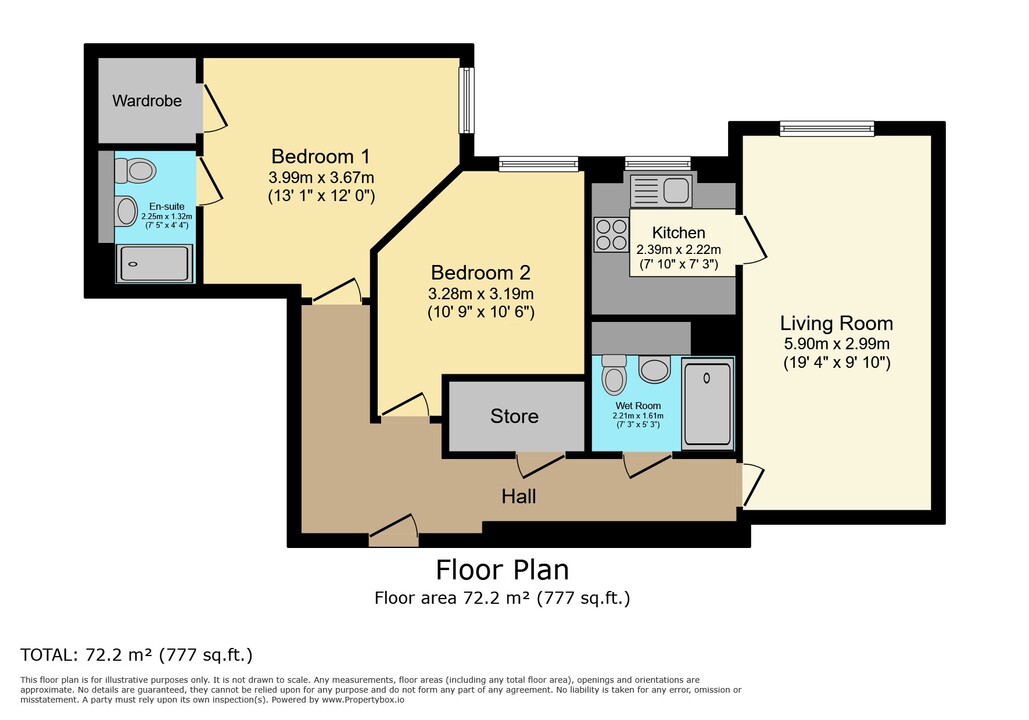 2 bed apartment for sale in Brighton Road, Horsham - Property floorplan
