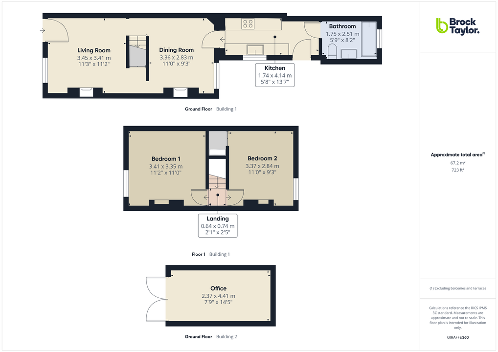 2 bed semi-detached house for sale in Park Terrace West, Horsham - Property floorplan