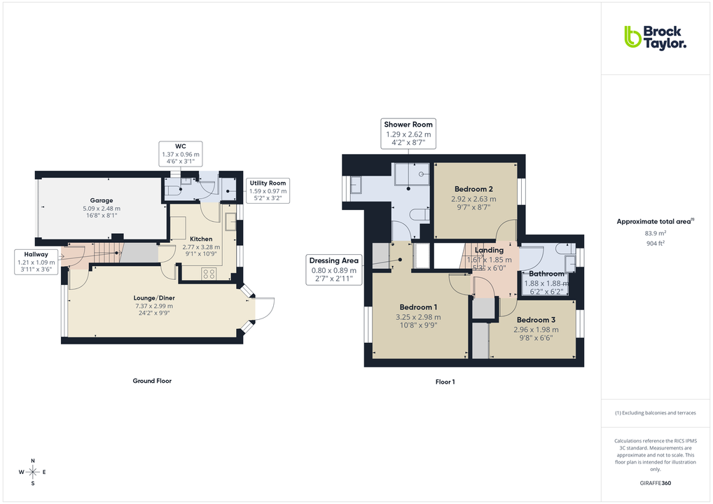 3 bed detached house for sale in Elgar Way, Horsham, West Sussex - Property floorplan