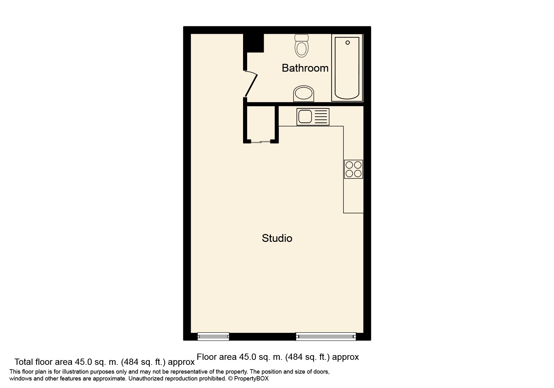 Studio flat for sale in Holmes Park, North Street, Horsham - Property floorplan