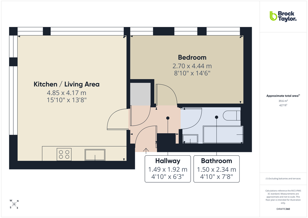 1 bed apartment for sale in Holmes Park, North Street, Horsham, RH12 1FA - Property floorplan