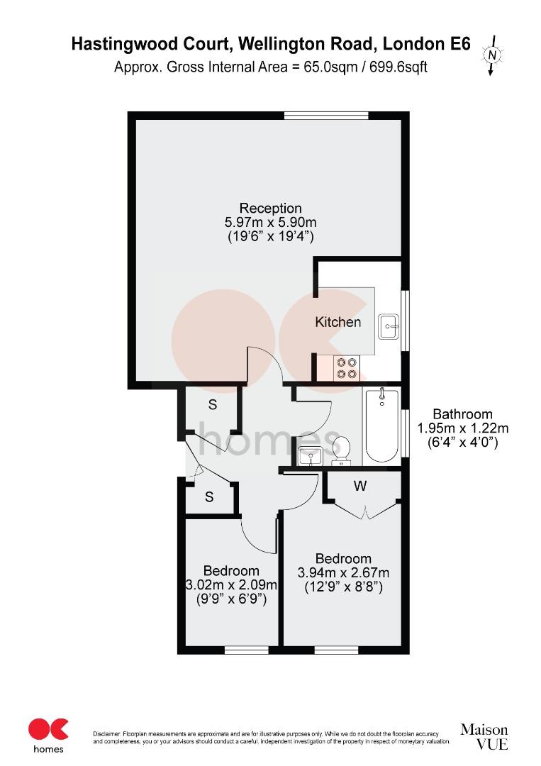 2 bed flat to rent in Wellington Road, EAST HAM E6 - Property floorplan