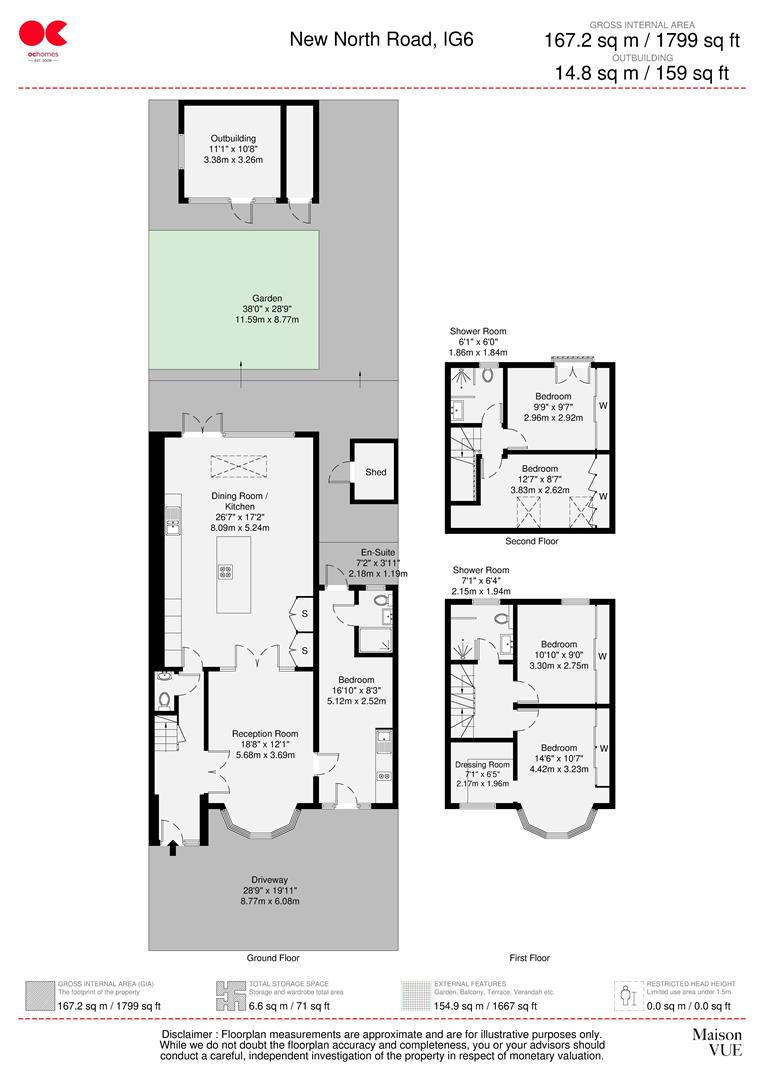6 bed end of terrace house for sale in New North Road, Hainault - Property floorplan