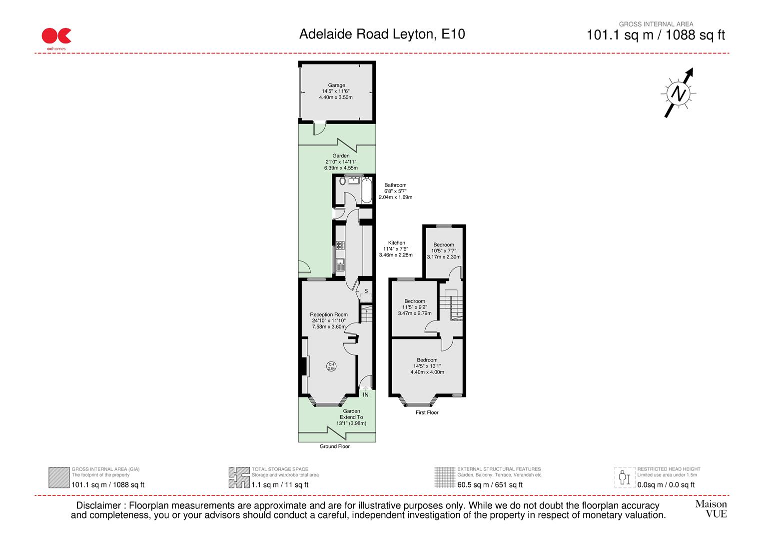 3 bed end of terrace house to rent in Adelaide Road, Leyton, London - Property floorplan