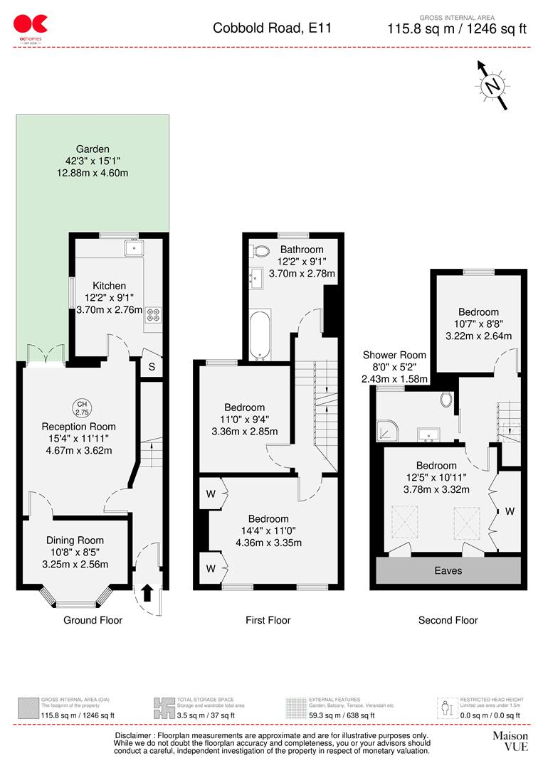 4 bed terraced house to rent in Cobbold Road, London - Property floorplan