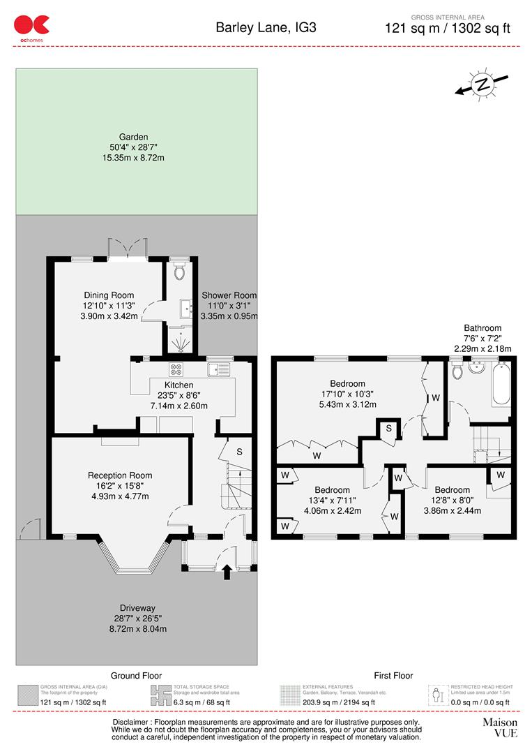 3 bed terraced house to rent in Barley Lane, Ilford - Property floorplan