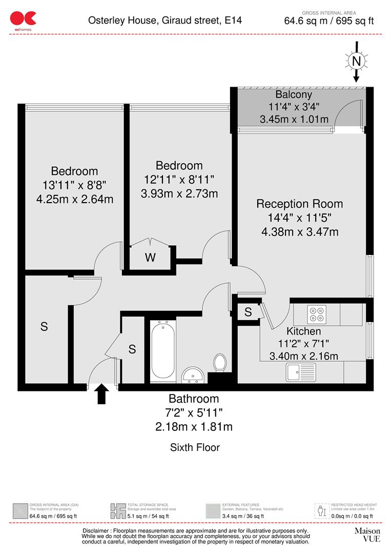2 bed flat to rent in Giraud Street, Poplar - Property floorplan