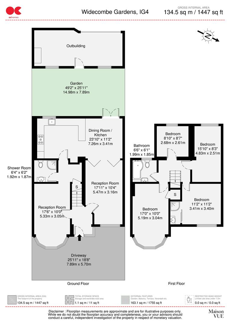 4 bed terraced house for sale in Widecombe Gardens, Redbridge - Property floorplan