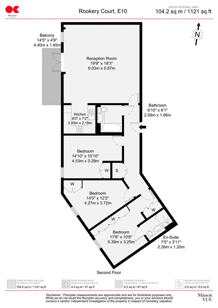 3 bed flat for sale in Ruckholt Road, Leyton - Property floorplan