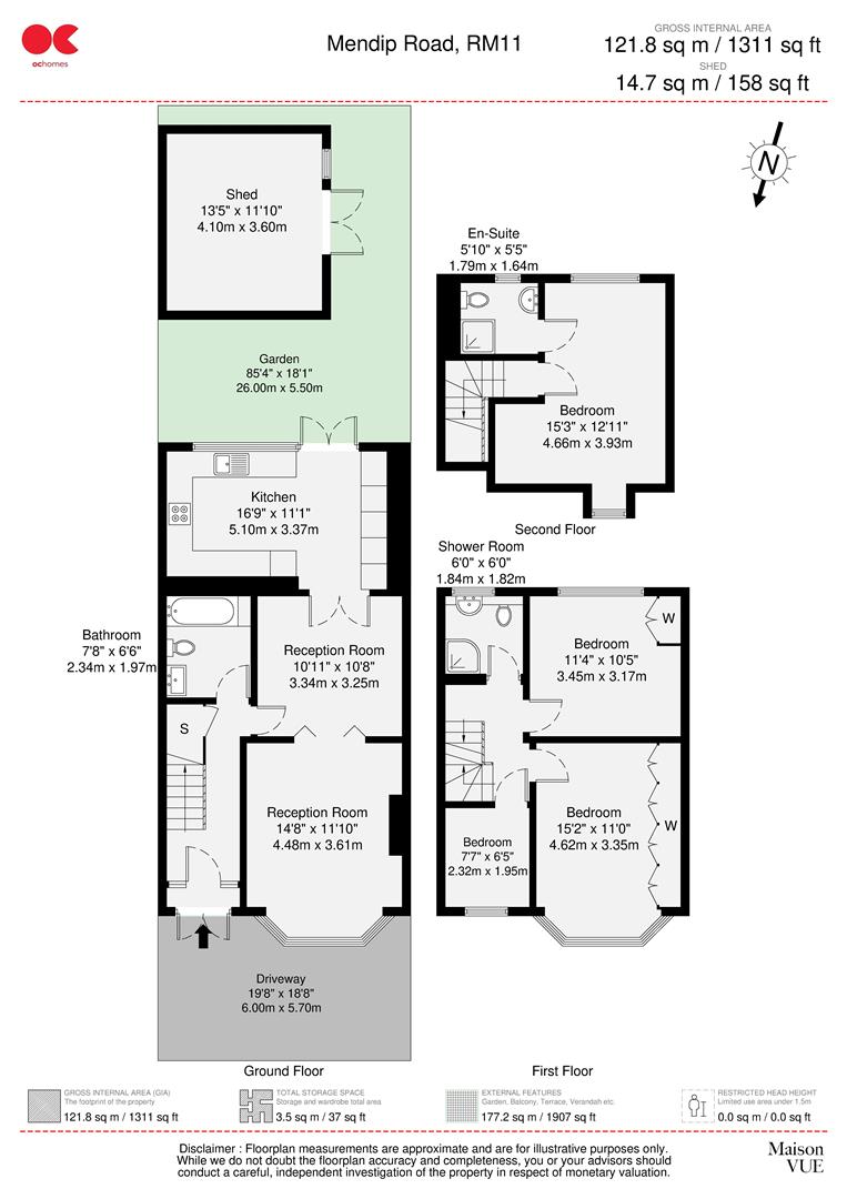4 bed terraced house for sale in Mendip Road, Hornchurch - Property floorplan