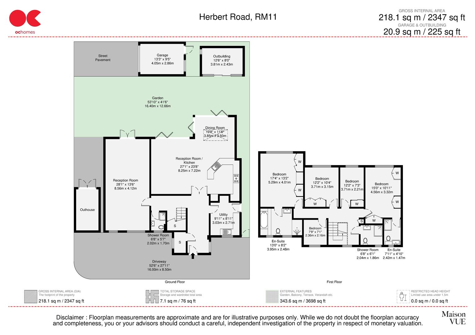 5 bed detached house for sale in Herbert Road, Emerson Park - Property floorplan