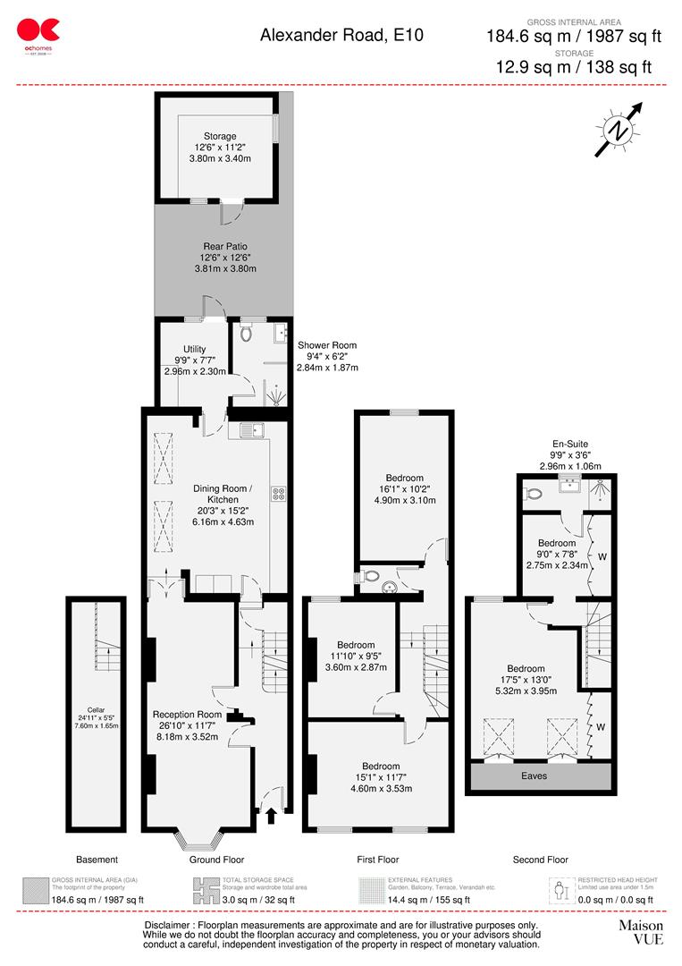 5 bed end of terrace house for sale in Alexandra Road, London - Property floorplan