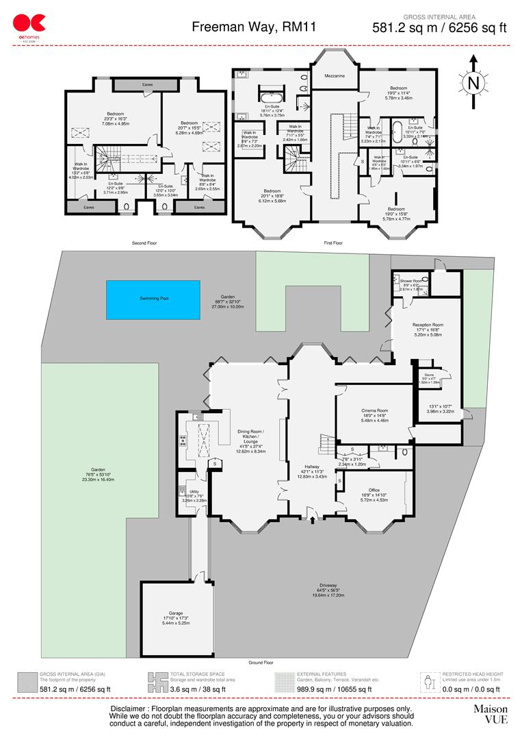 5 bed detached house for sale in Freeman Way, Emerson Park, Hornchurch - Property floorplan