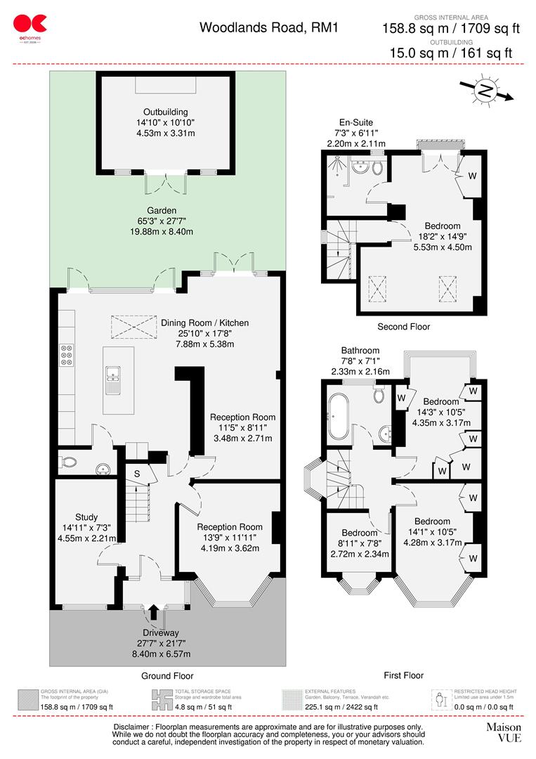 4 bed semi-detached house for sale in Woodlands Road, Romford - Property floorplan