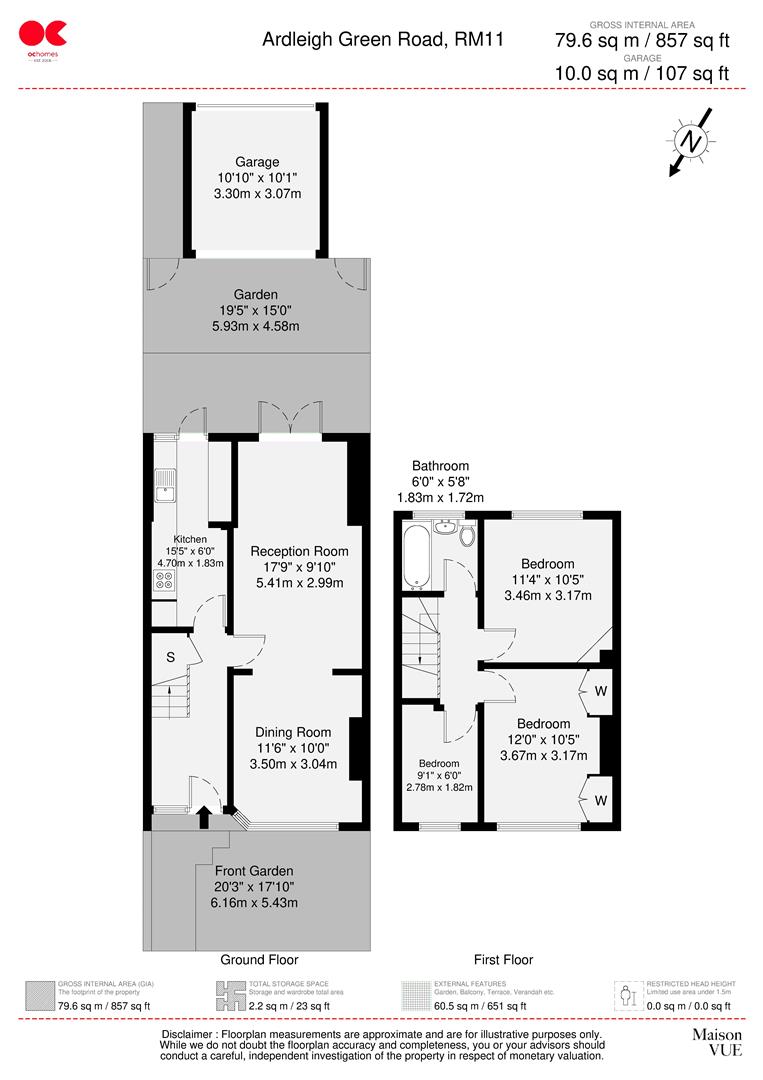 3 bed terraced house for sale in Ardleigh Green Road, Hornchurch - Property floorplan
