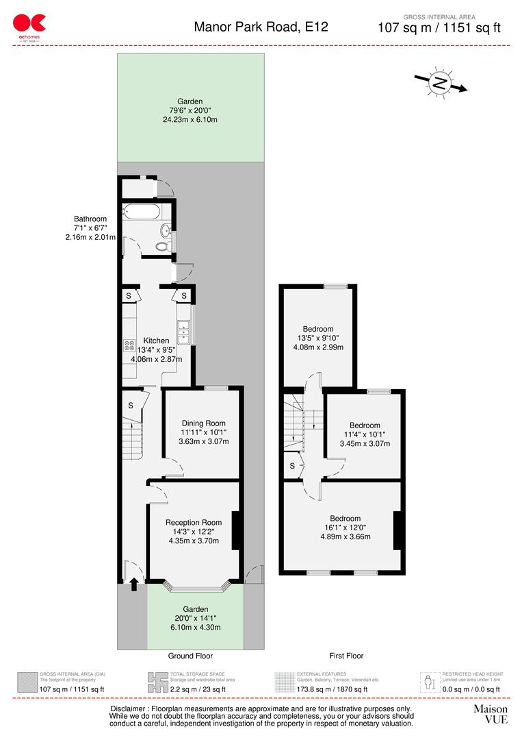 3 bed end of terrace house for sale in Manor Park Road, Manor Park - Property floorplan