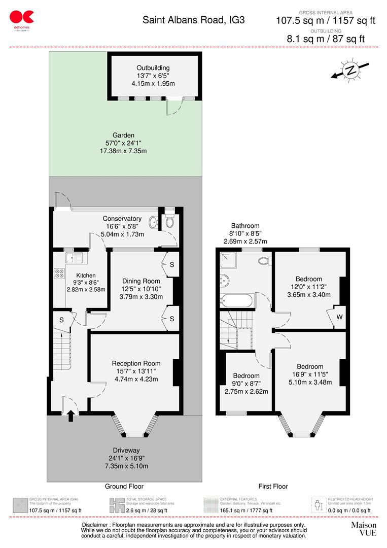 3 bed end of terrace house for sale in St. Albans Road, Seven Kings - Property floorplan