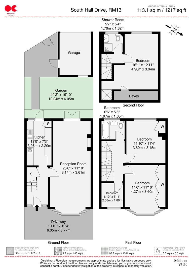4 bed terraced house for sale in South Hall Drive, Rainham - Property floorplan