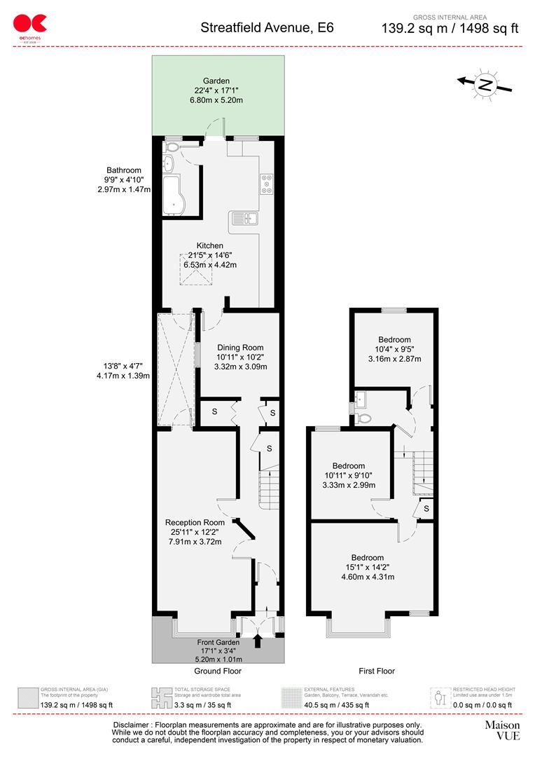 3 bed terraced house for sale in Streatfeild Avenue, East Ham - Property floorplan