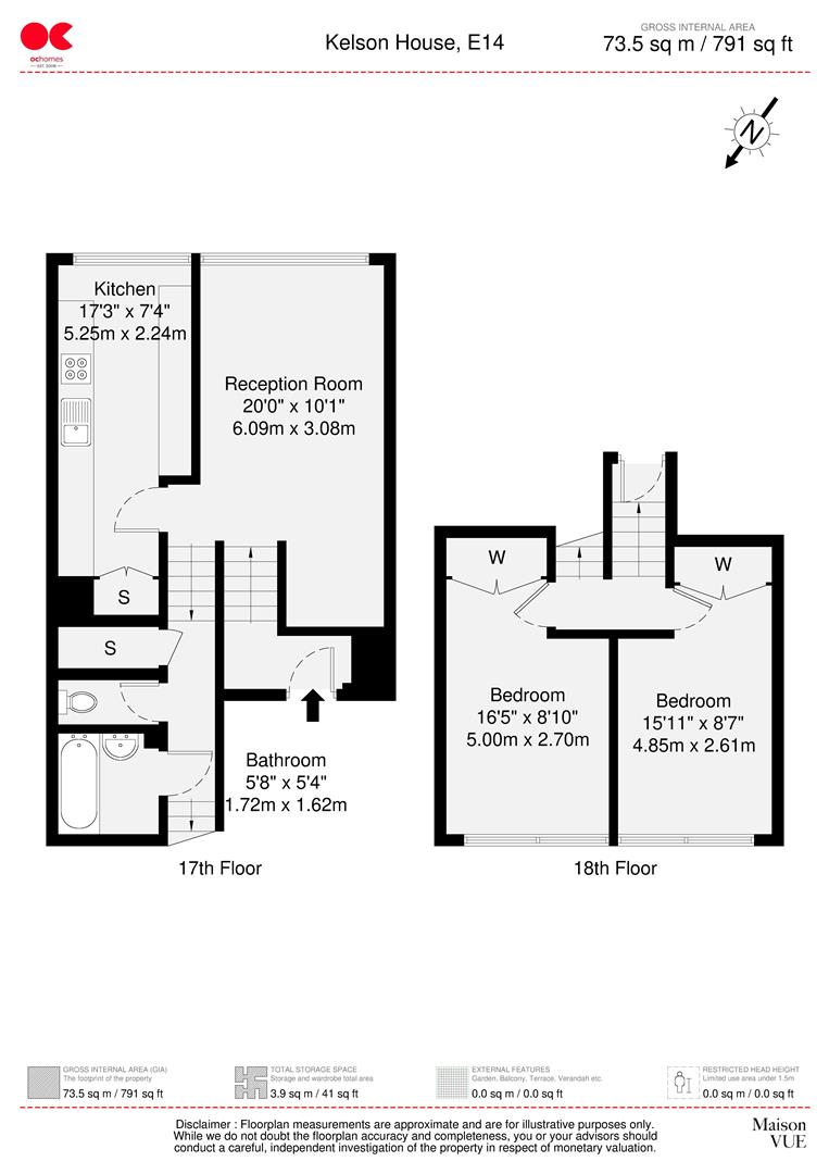 2 bed flat for sale in Stewart Street, Canary Wharf - Property floorplan