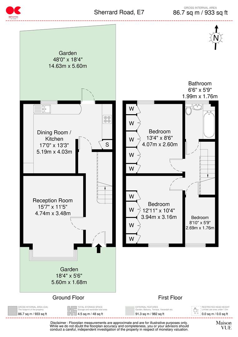 3 bed terraced house for sale in Sherrard Road, Forest Gate - Property floorplan