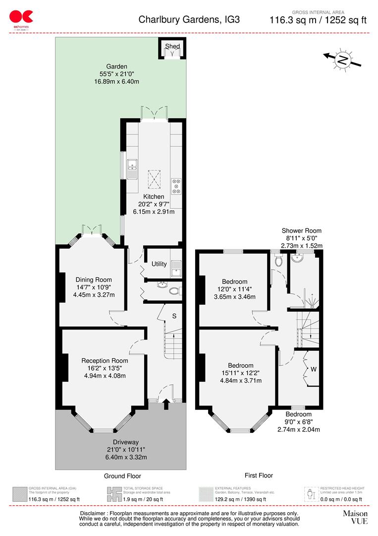 3 bed terraced house for sale in Charlbury Gardens, Goodmayes - Property floorplan