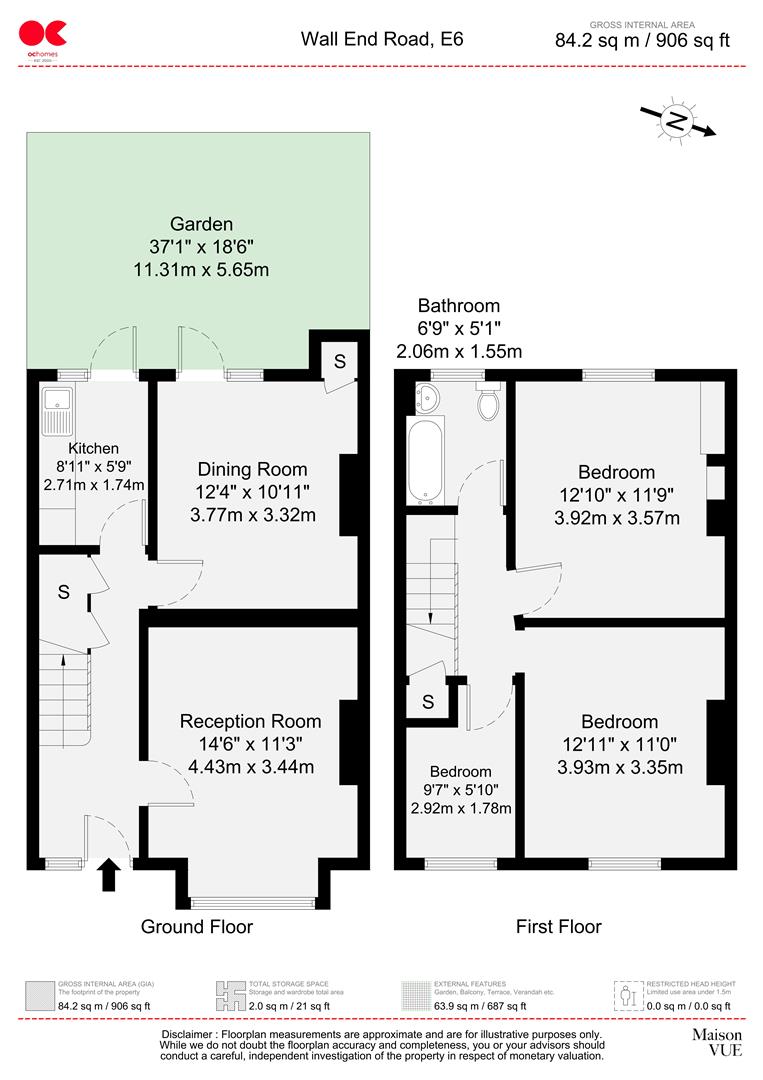 3 bed end of terrace house for sale in Wall End Road, East Ham - Property floorplan