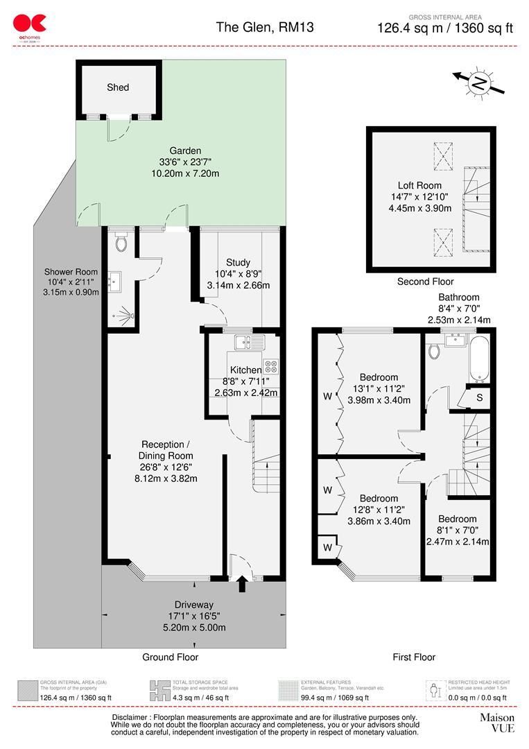 3 bed semi-detached house for sale in The Glen, Rainham - Property floorplan