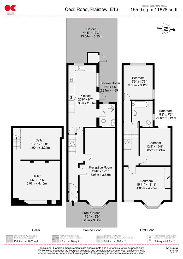 3 bed terraced house for sale in Cecil Road, Plaistow - Property floorplan