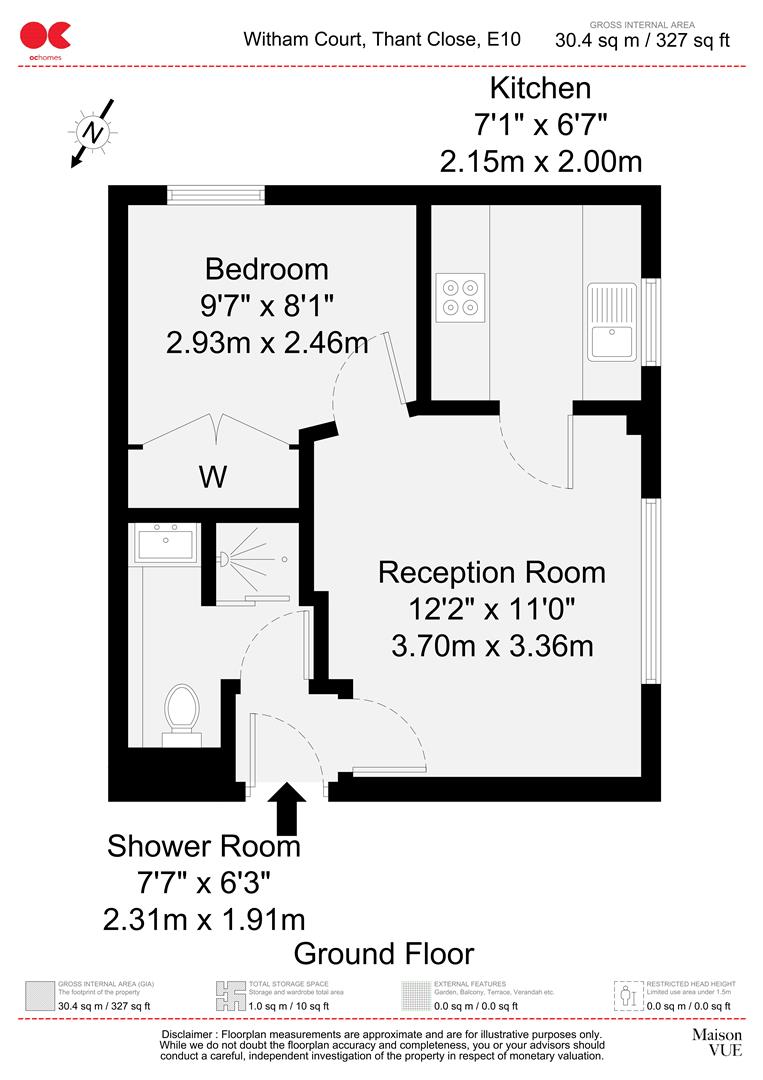 1 bed flat for sale in Thant Close, Leyton - Property floorplan