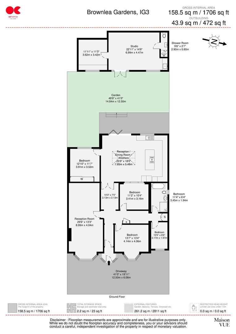 4 bed semi-detached bungalow for sale in Brownlea Gardens, Seven Kings - Property floorplan
