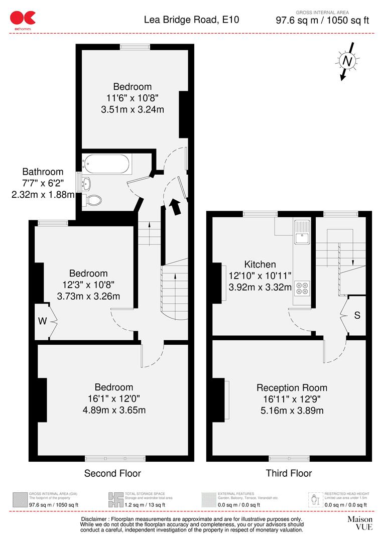 3 bed flat to rent in Lea Bridge Road, Leyton - Property floorplan