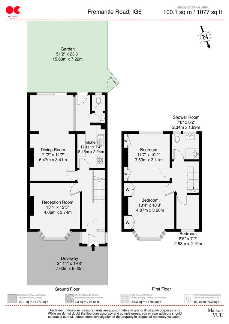 3 bed end of terrace house to rent in Fremantle Road, Barkingside - Property floorplan
