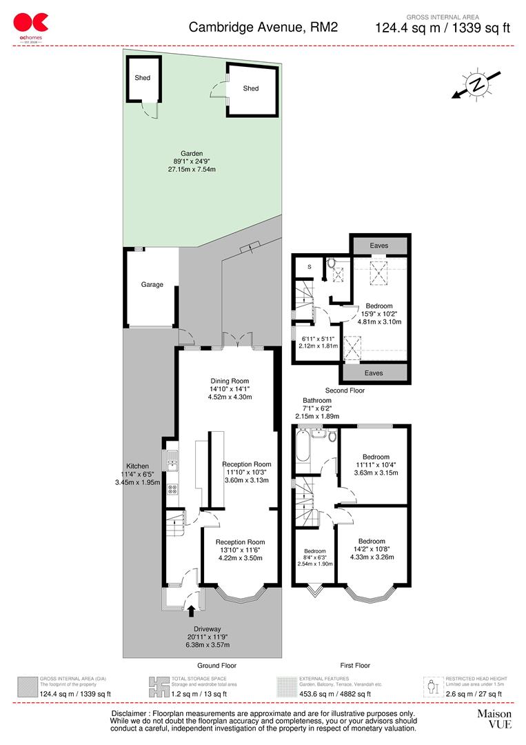 4 bed semi-detached house for sale in Cambridge Avenue, Gidea Park - Property floorplan