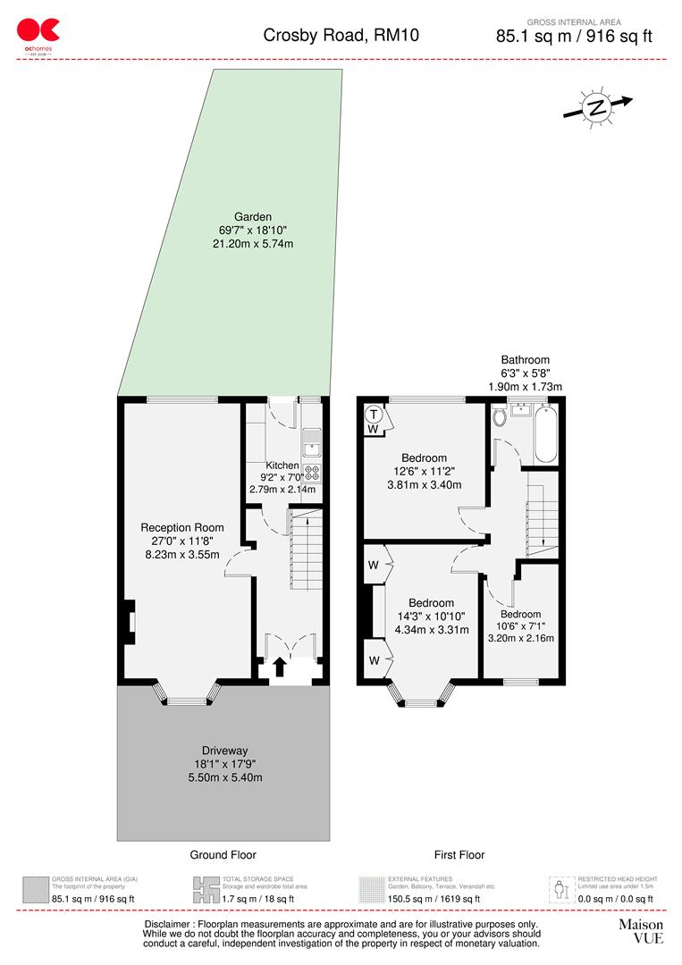 3 bed terraced house to rent in Crosby Road, Dagenham - Property floorplan