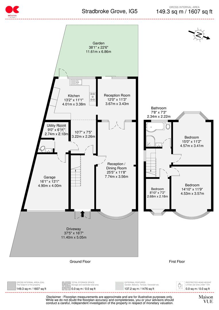 3 bed end of terrace house for sale in Stradbroke Grove, Ilford - Property floorplan