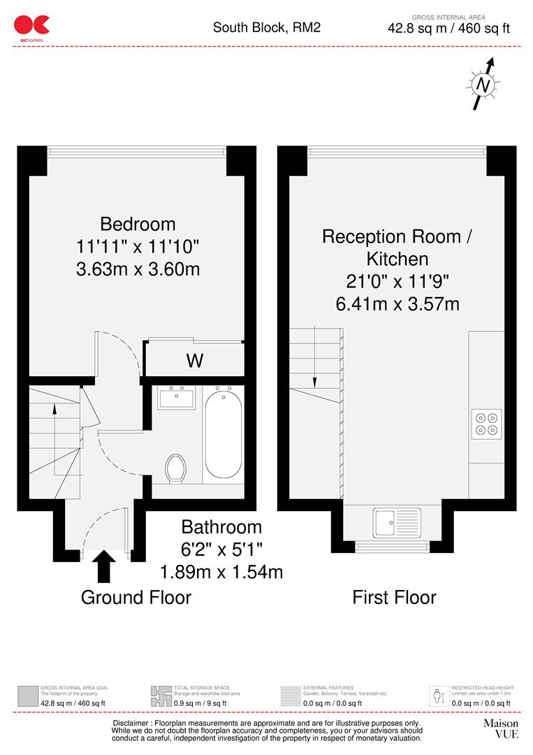 1 bed flat for sale in Kidman Close, Romford - Property floorplan