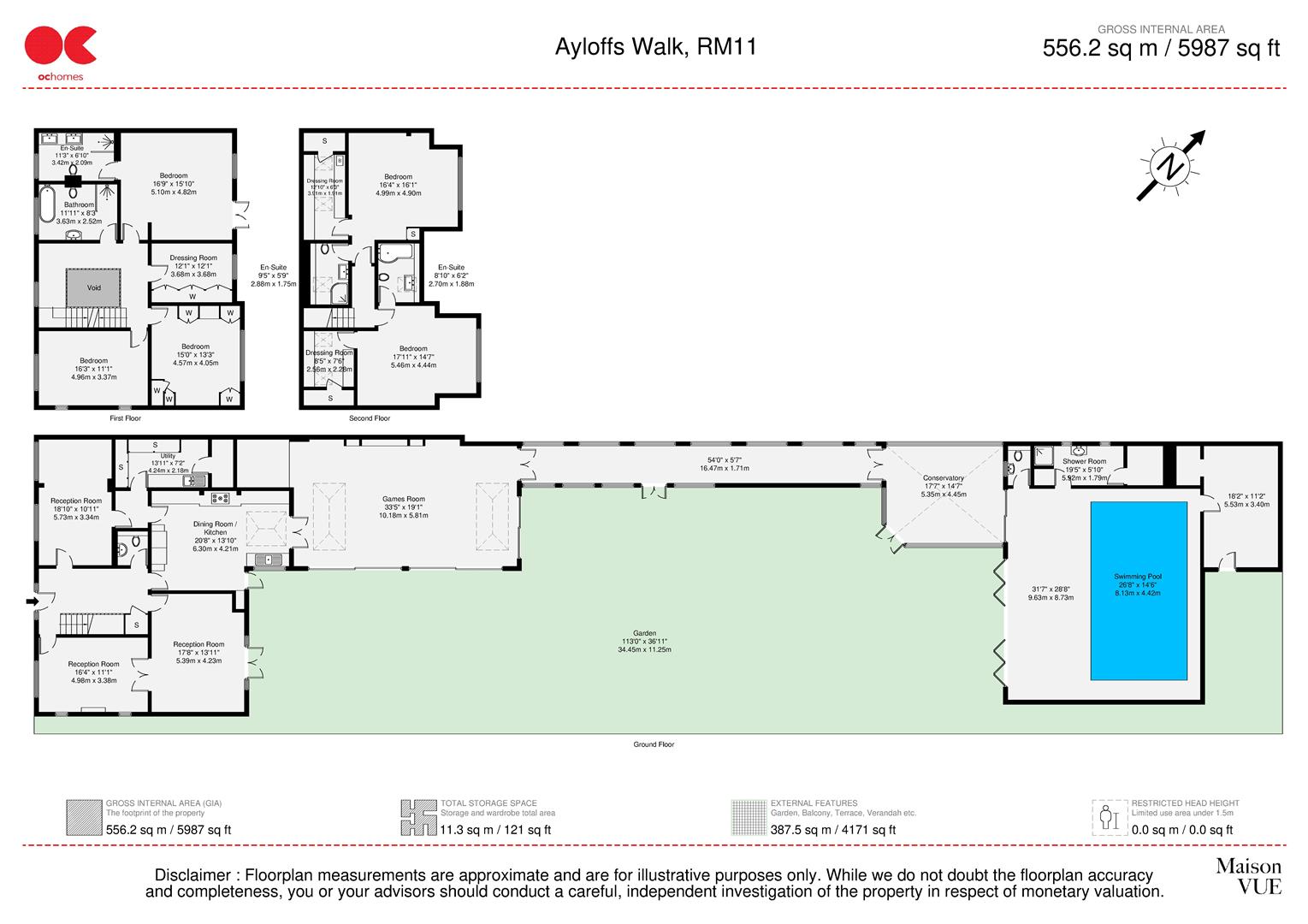 6 bed detached house for sale in Ayloffs Walk, Emerson Park - Property floorplan