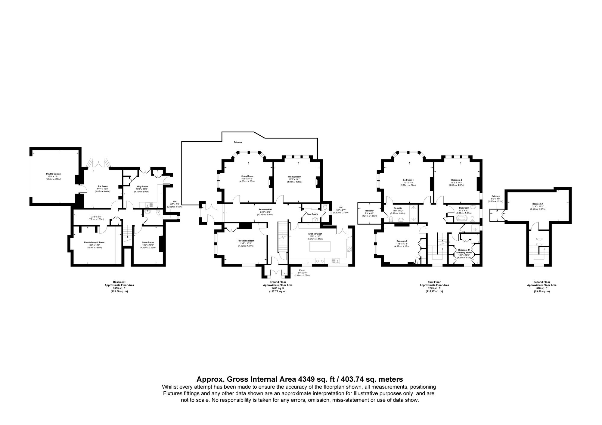 5 bed detached house for sale in Edenfield Road, Rochdale - Property floorplan