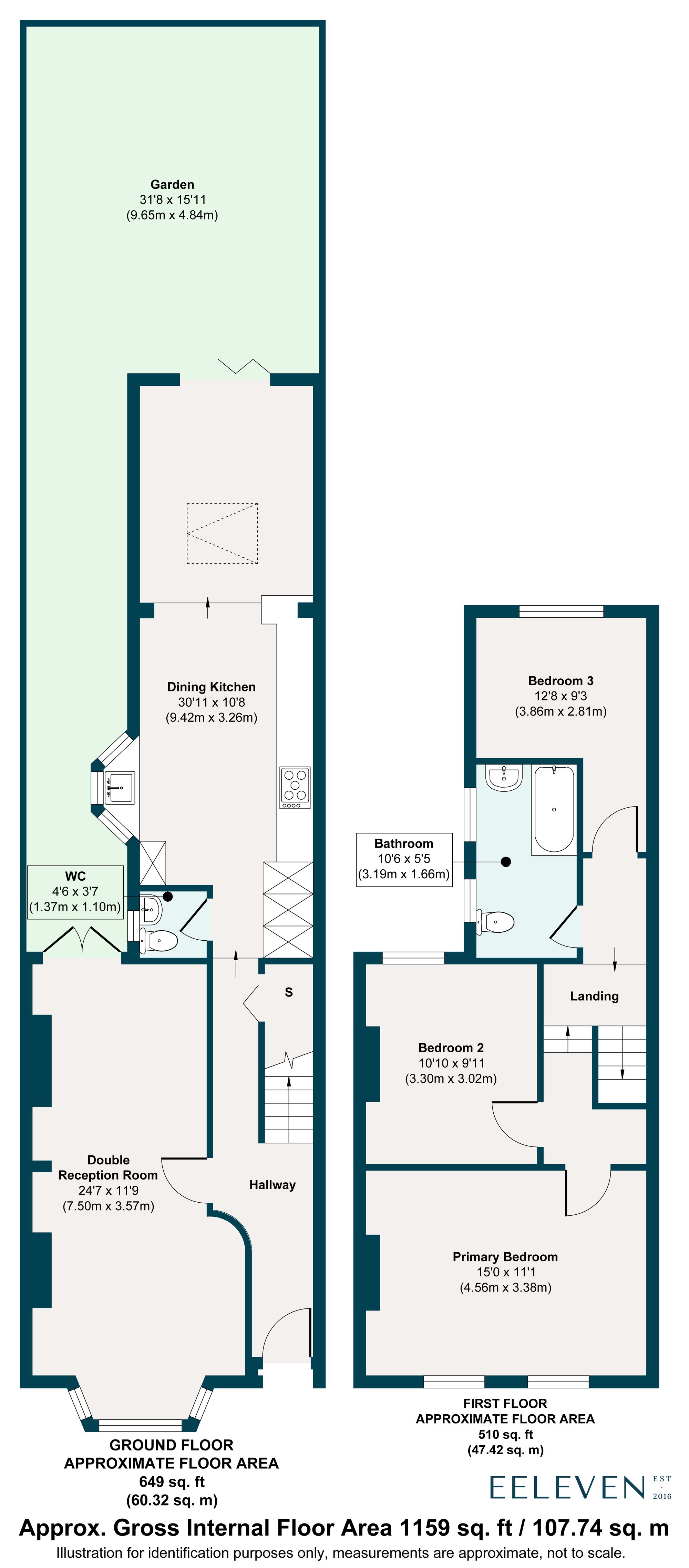 3 bed mid-terraced house for sale in Pearcroft Road, Leytonstone, London, E11 - Property floorplan