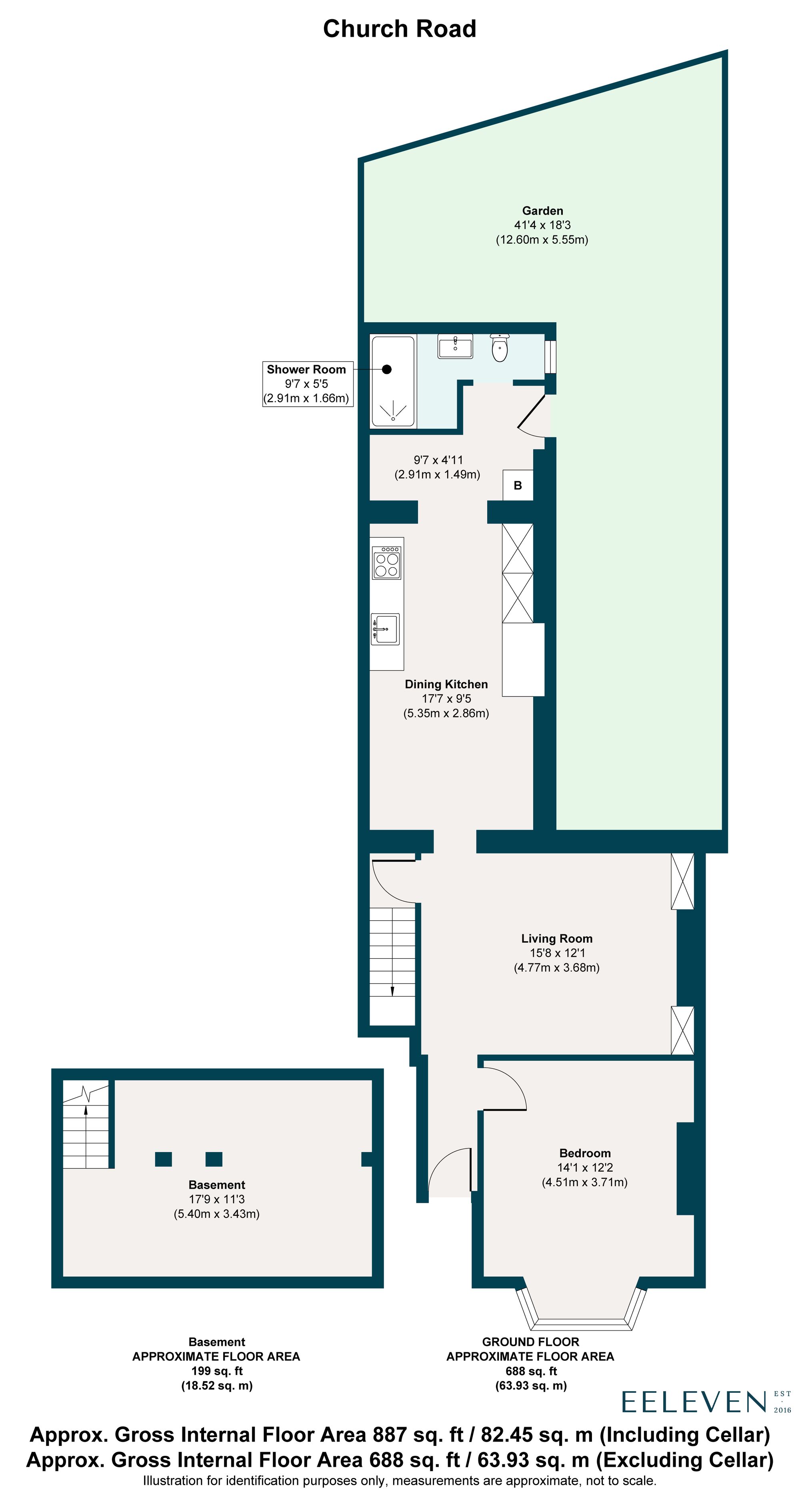 1 bed flat for sale in Church Road, Leyton, London, E10 - Property floorplan